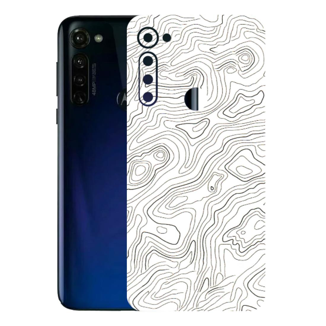 Motorola Phone Skins (All Models) - White Black Swirls - 3D Embossed Finish (L-219) Motorola Moto G Stylus