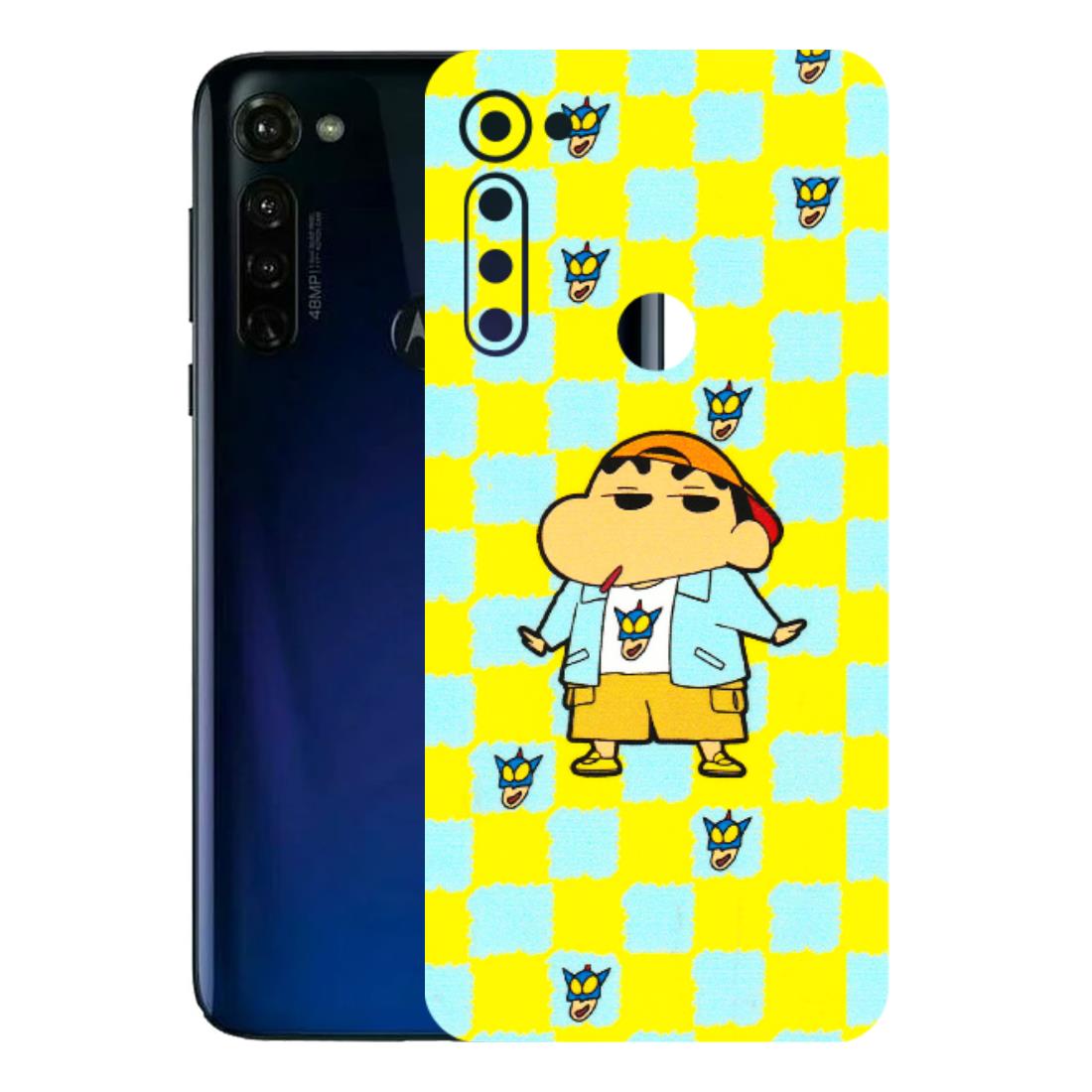 Motorola Phone Skins (All Models) - Yellow Blue Shinchan Cute - 3D Embossed Finish (L-221) Motorola Moto G Stylus