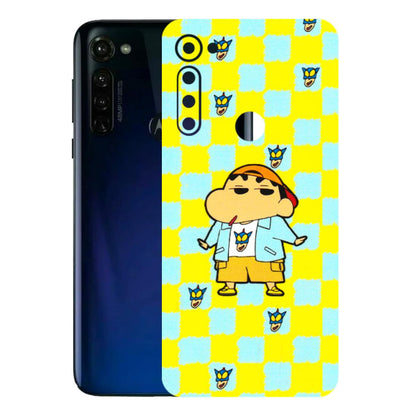 Motorola Phone Skins (All Models) - Yellow Blue Shinchan Cute - 3D Embossed Finish (L-221) Motorola Moto G Stylus