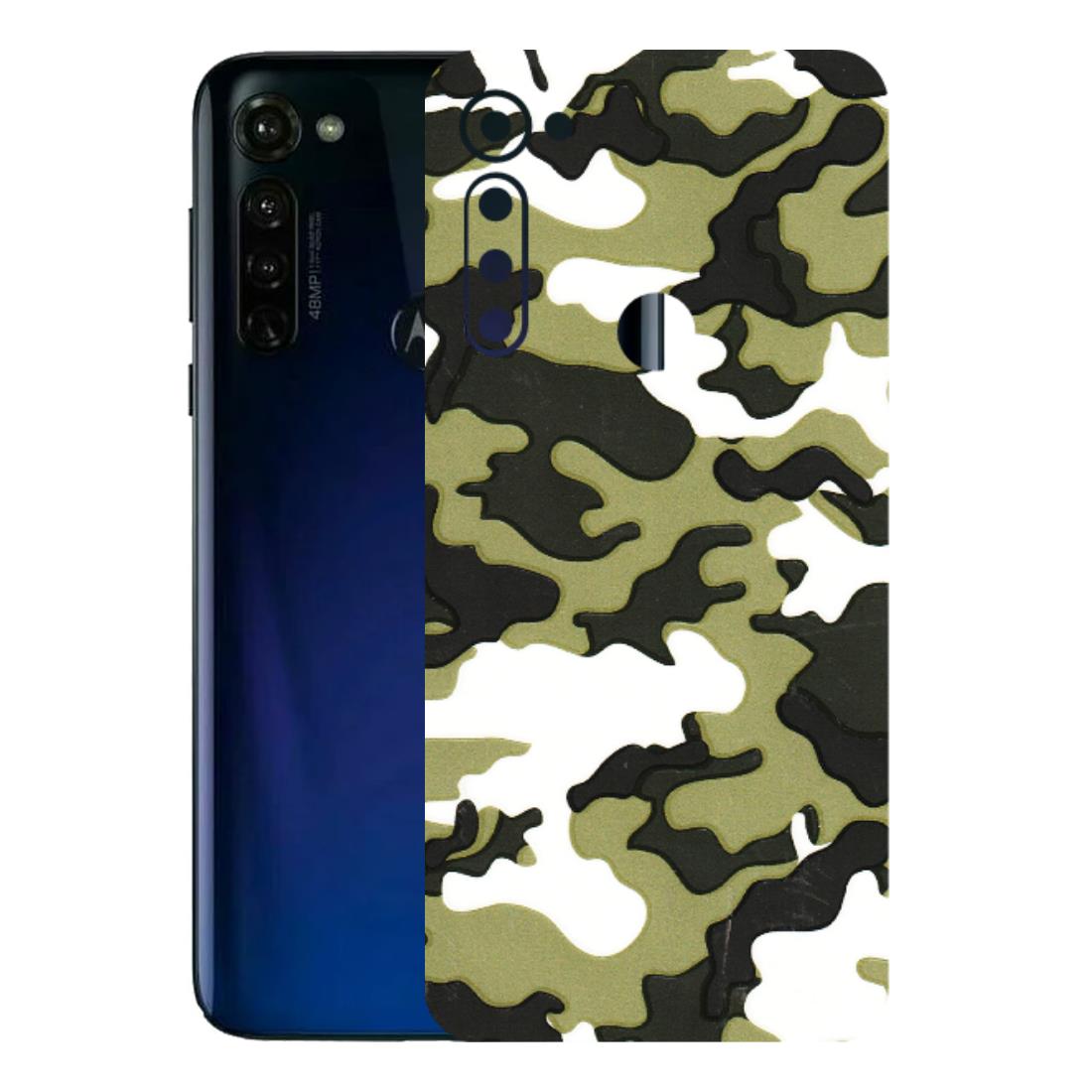 Motorola Phone Skins (All Models) - Camouflages White And Green - 3D Embossed Finish (L-243) Motorola Moto G Stylus