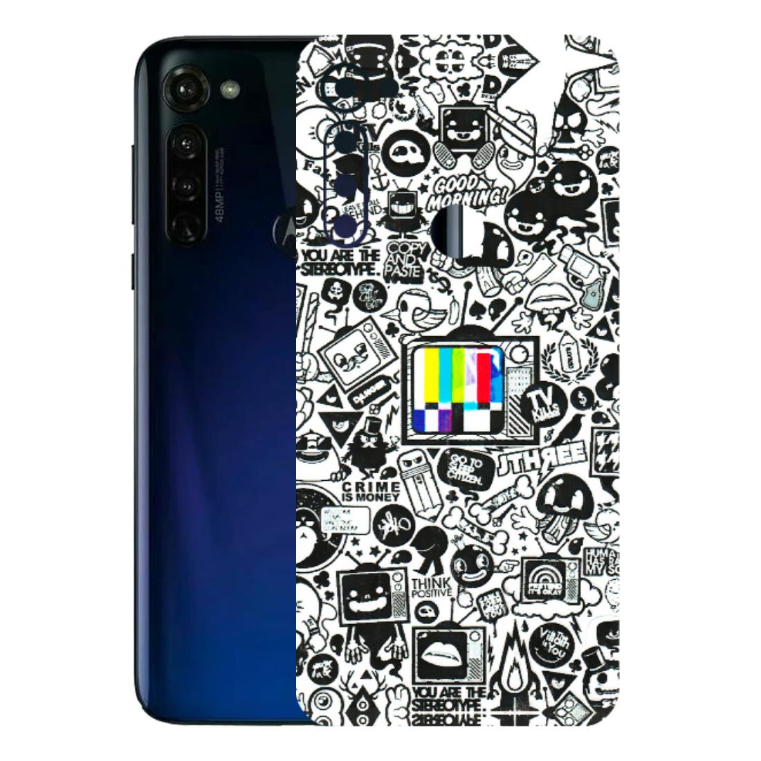 Motorola Phone Skins (All Models) - Doodles Positive Art - 3D Embossed Finish (L-263) Motorola Moto G Stylus