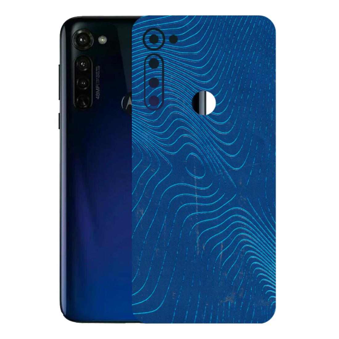 Motorola Phone Skins (All Models) - Abstract Blue Line Map - 3D Embossed Finish (L-272) Motorola Moto G Stylus
