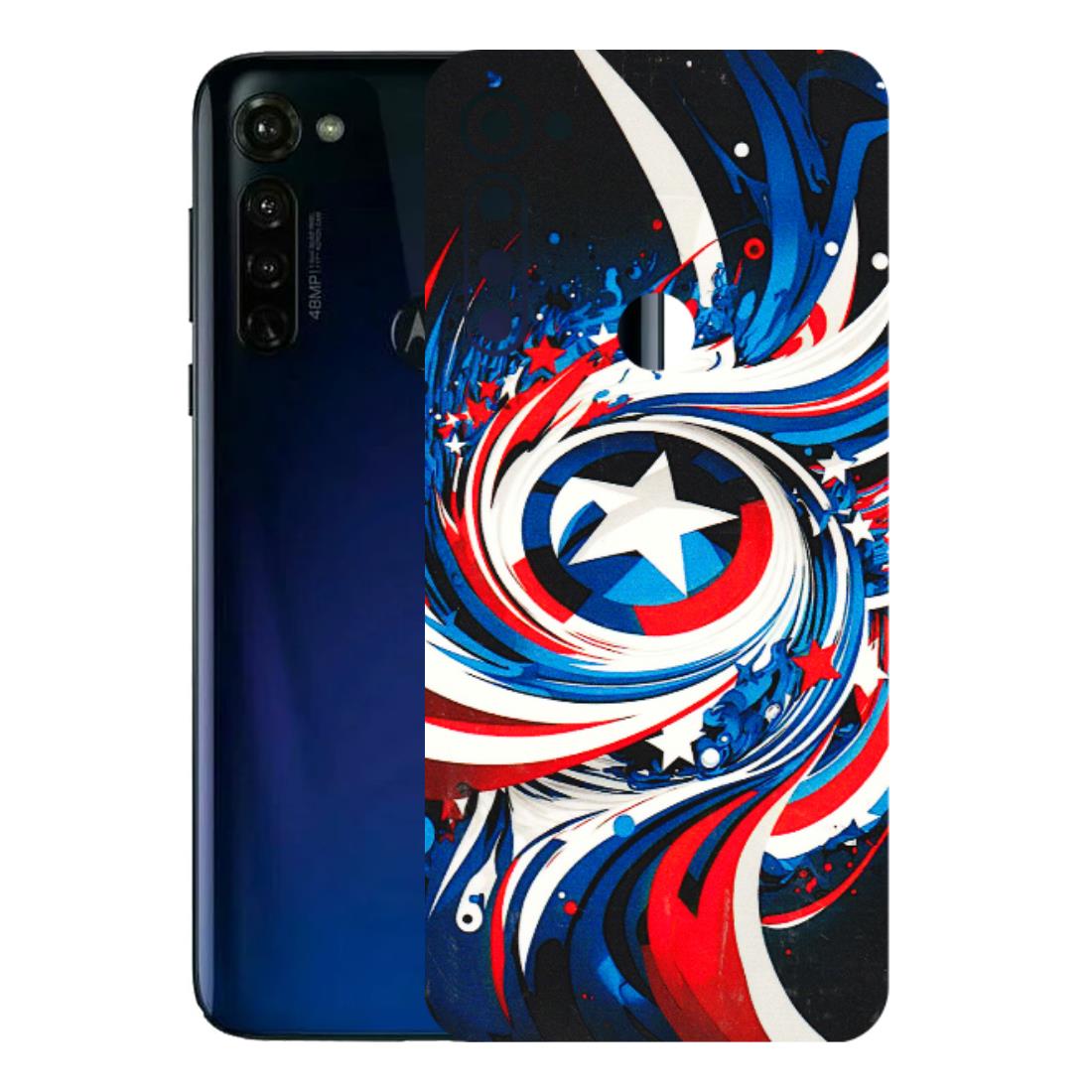 Motorola Phone Skins (All Models) - Captain America Logo - 3D Embossed Finish (L-307) Motorola Moto G Stylus
