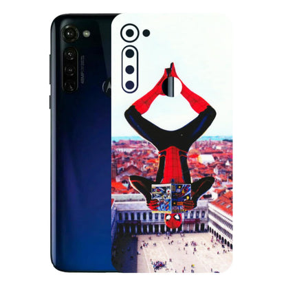 Motorola Phone Skins (All Models) - Spiderman Hanging - 3D Embossed Finish (L-53) Motorola Moto G Stylus