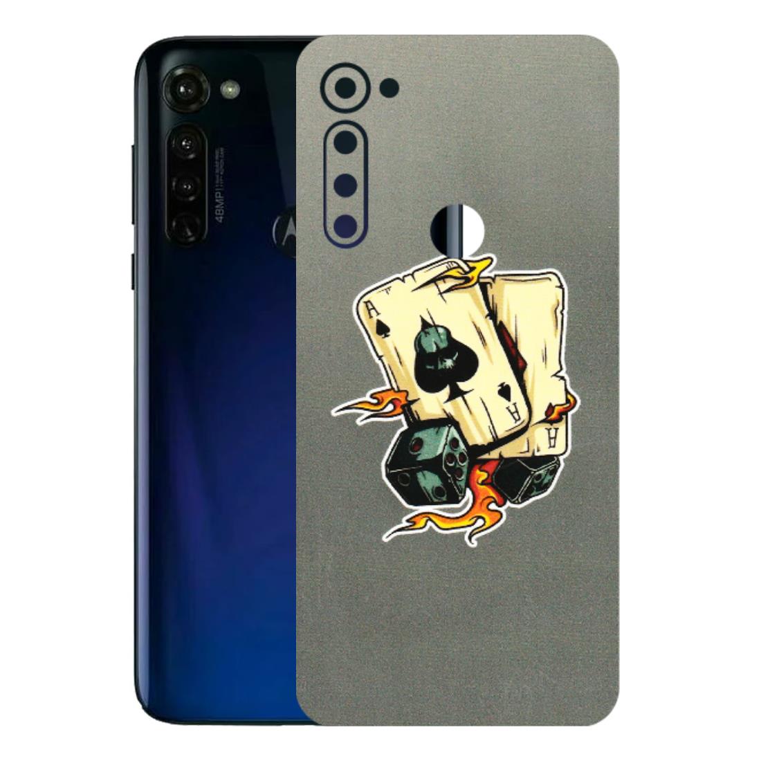 Motorola Phone Skins (All Models) - Grey Cards Of Ace - 3D Embossed Finish (L-77) Motorola Moto G Stylus