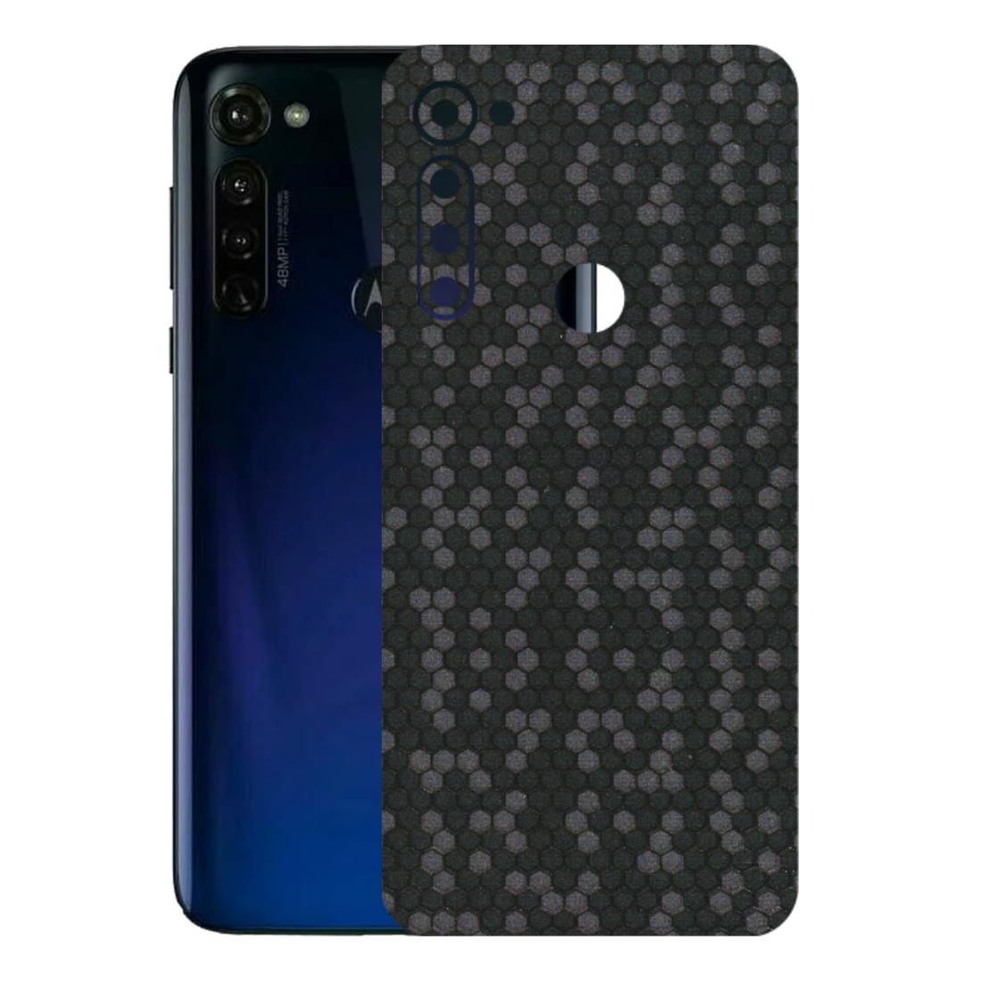 Motorola Phone Skins (All Models) - Black Grey Honeycomb Sober - 3D Embossed Finish (L-85) Motorola Moto G Stylus
