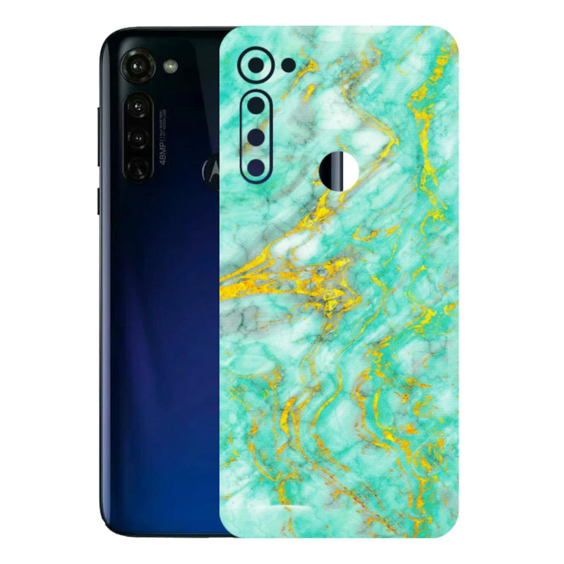 Motorola Phone Skins (All Models) - Green And Gold Marble Feel - Matte Finish (M-16) Motorola Moto G Stylus