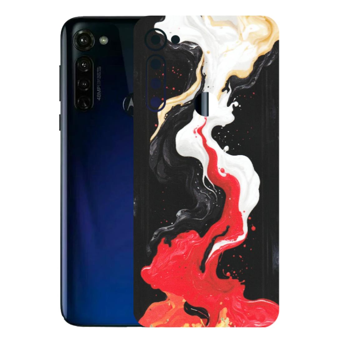 Motorola Phone Skins (All Models) - Black Red White Paint Splash Fusion - Matte Finish (M-56) Motorola Moto G Stylus