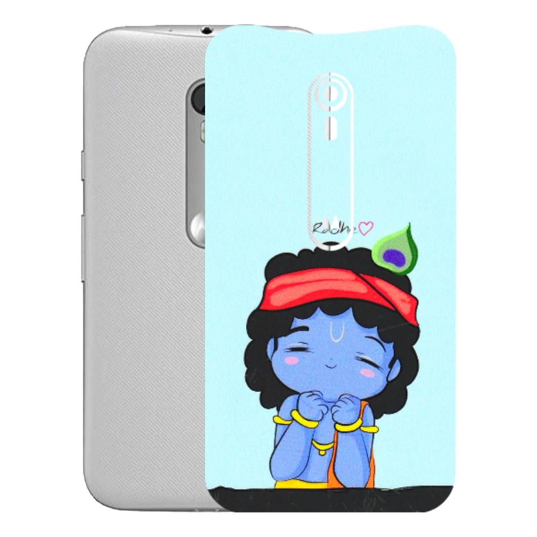 Motorola Phone Skins (All Models) - Radhe Radhe Cute Toon - 3D Embossed Finish (L-05) Motorola Moto G Turbo