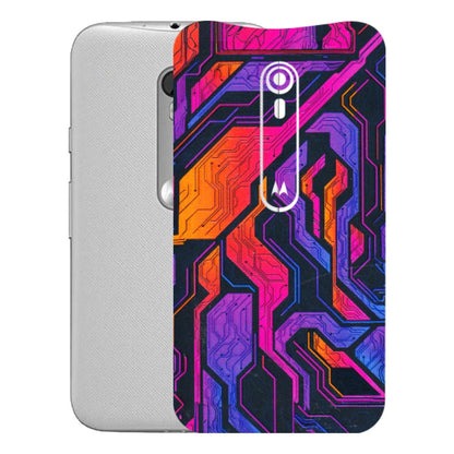 Motorola Phone Skins (All Models) - Tech Circuits Futuristic - 3D Embossed Finish (L-07) Motorola Moto G Turbo