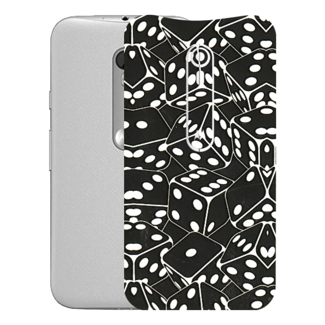 Motorola Phone Skins (All Models) - Big Black Dices - 3D Embossed Finish (L-106) Motorola Moto G Turbo
