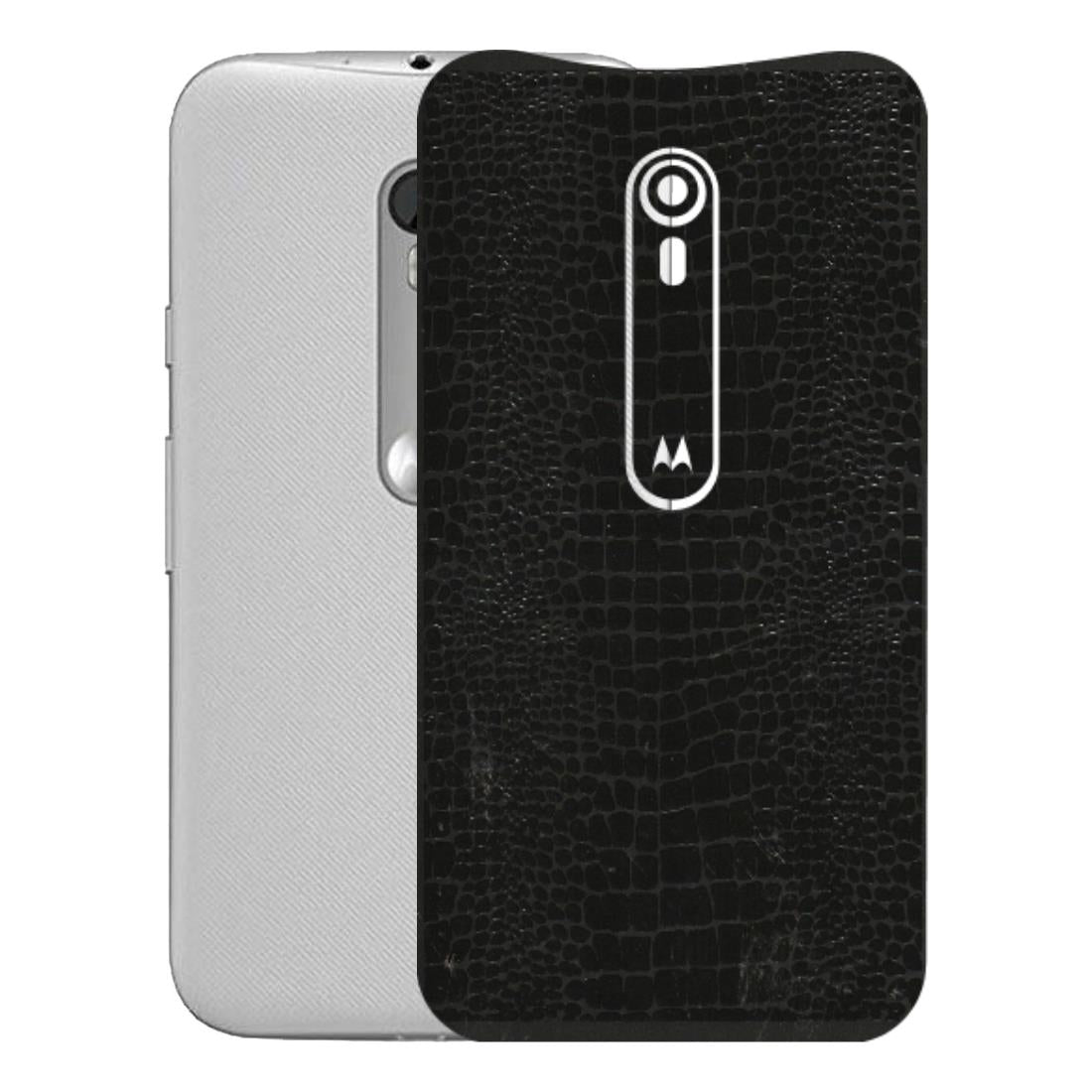 Motorola Phone Skins (All Models) - Snake Leather Black - 3D Embossed Finish (L-107) Motorola Moto G Turbo