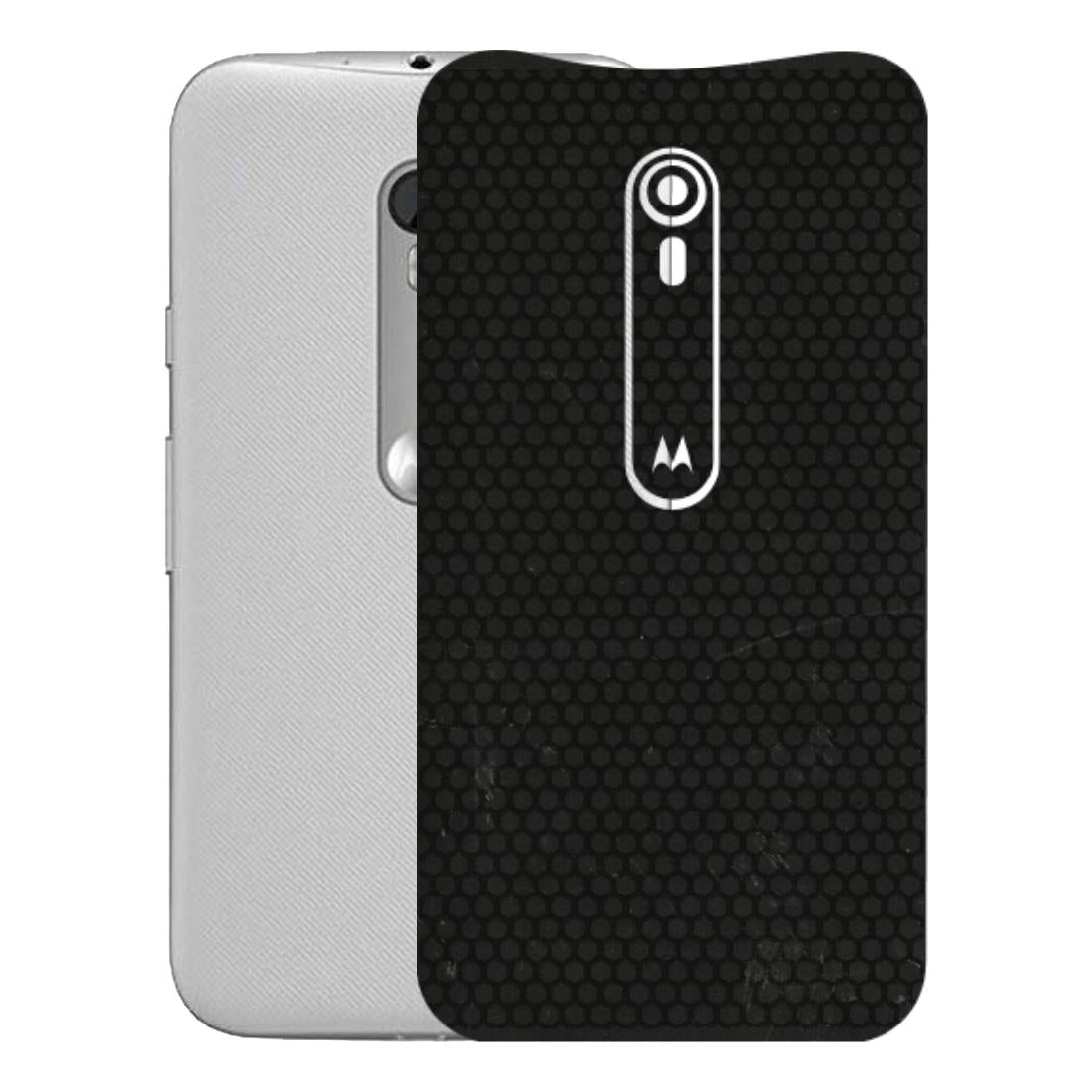 Motorola Phone Skins (All Models) - Black honeycomb - 3D Embossed Finish (L-114) Motorola Moto G Turbo