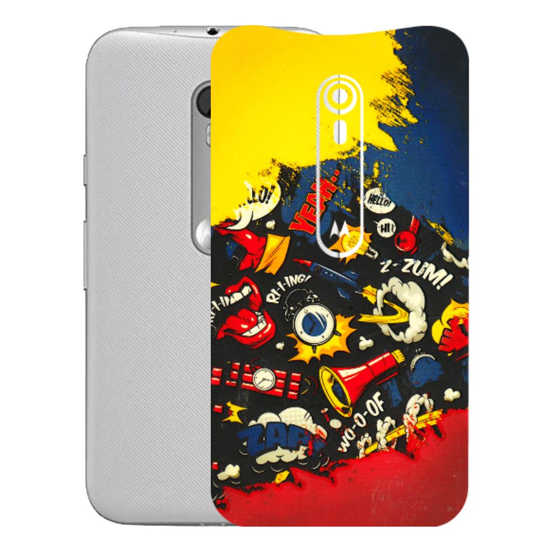 Motorola Phone Skins (All Models) - Pacific Doodle Art - 3D Embossed Finish (L-120) Motorola Moto G Turbo