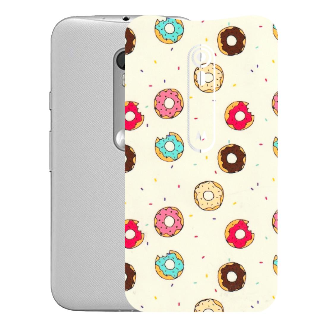 Motorola Phone Skins (All Models) - Mini Donuts Doodle Art - 3D Embossed Finish (L-122) Motorola Moto G Turbo