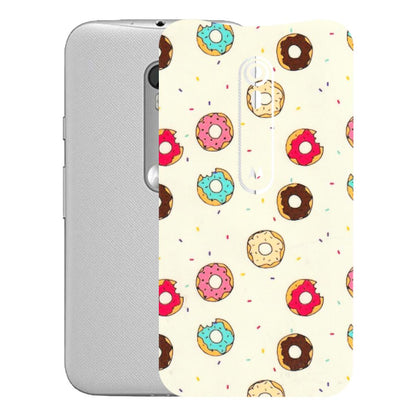 Motorola Phone Skins (All Models) - Mini Donuts Doodle Art - 3D Embossed Finish (L-122) Motorola Moto G Turbo