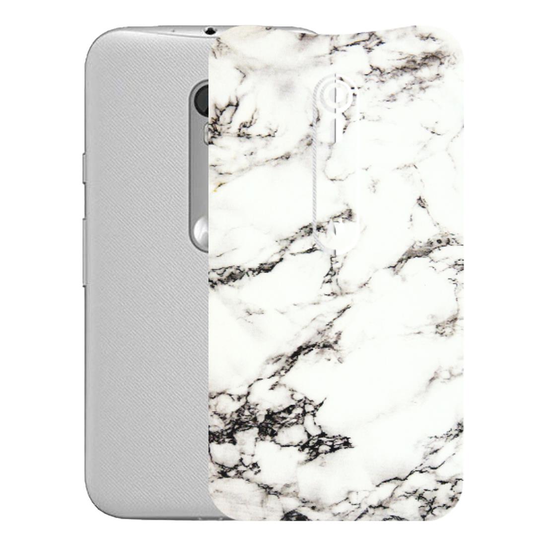 Motorola Phone Skins (All Models) - Black and White Marble Texture - 3D Embossed Finish (L-124) Motorola Moto G Turbo