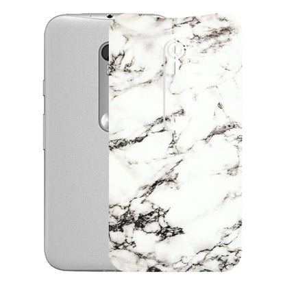 Motorola Phone Skins (All Models) - Black and White Marble Texture - 3D Embossed Finish (L-124) Motorola Moto G Turbo