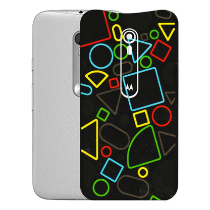 Motorola Phone Skins (All Models) - Black Shapes - 3D Embossed Finish (L-131) Motorola Moto G Turbo
