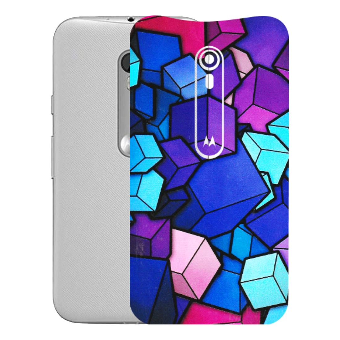 Motorola Phone Skins (All Models) - Cube Doodle - 3D Embossed Finish (L-141) Motorola Moto G Turbo