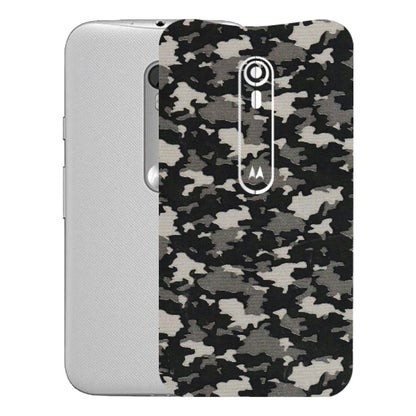Motorola Phone Skins (All Models) - Black/Grey Camoflaunge - 3D Embossed Finish (L-142) Motorola Moto G Turbo