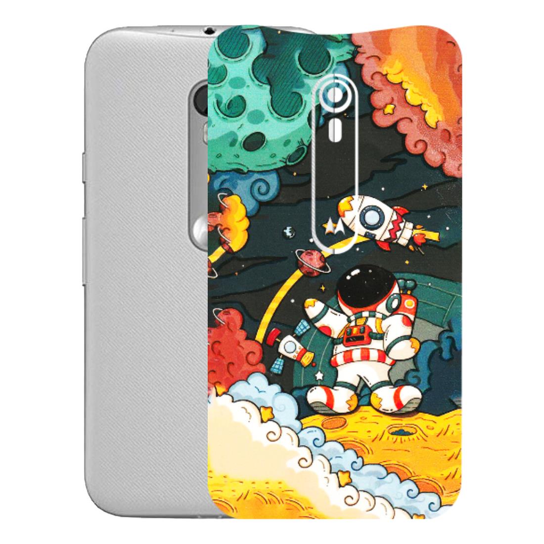 Motorola Phone Skins (All Models) - Astronauts & Spaceship - 3D Embossed Finish (L-145) Motorola Moto G Turbo