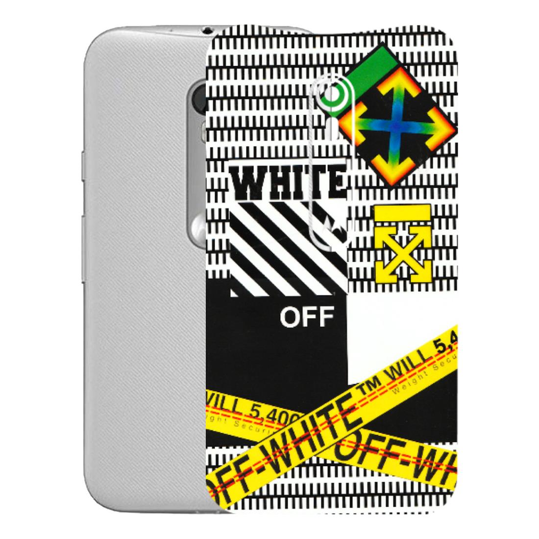 Motorola Phone Skins (All Models) - White Off Abstract - 3D Embossed Finish (L-172) Motorola Moto G Turbo