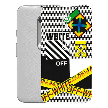 Motorola Phone Skins (All Models) - White Off Abstract - 3D Embossed Finish (L-172) Motorola Moto G Turbo