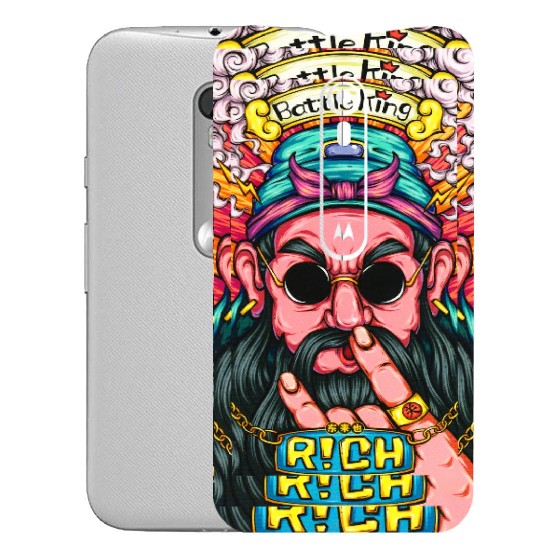 Motorola Phone Skins (All Models) - Battle King Dude Face - 3D Embossed Finish (L-178) Motorola Moto G Turbo
