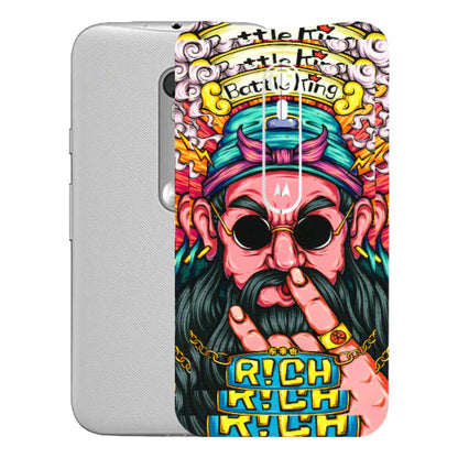 Motorola Phone Skins (All Models) - Battle King Dude Face - 3D Embossed Finish (L-178) Motorola Moto G Turbo