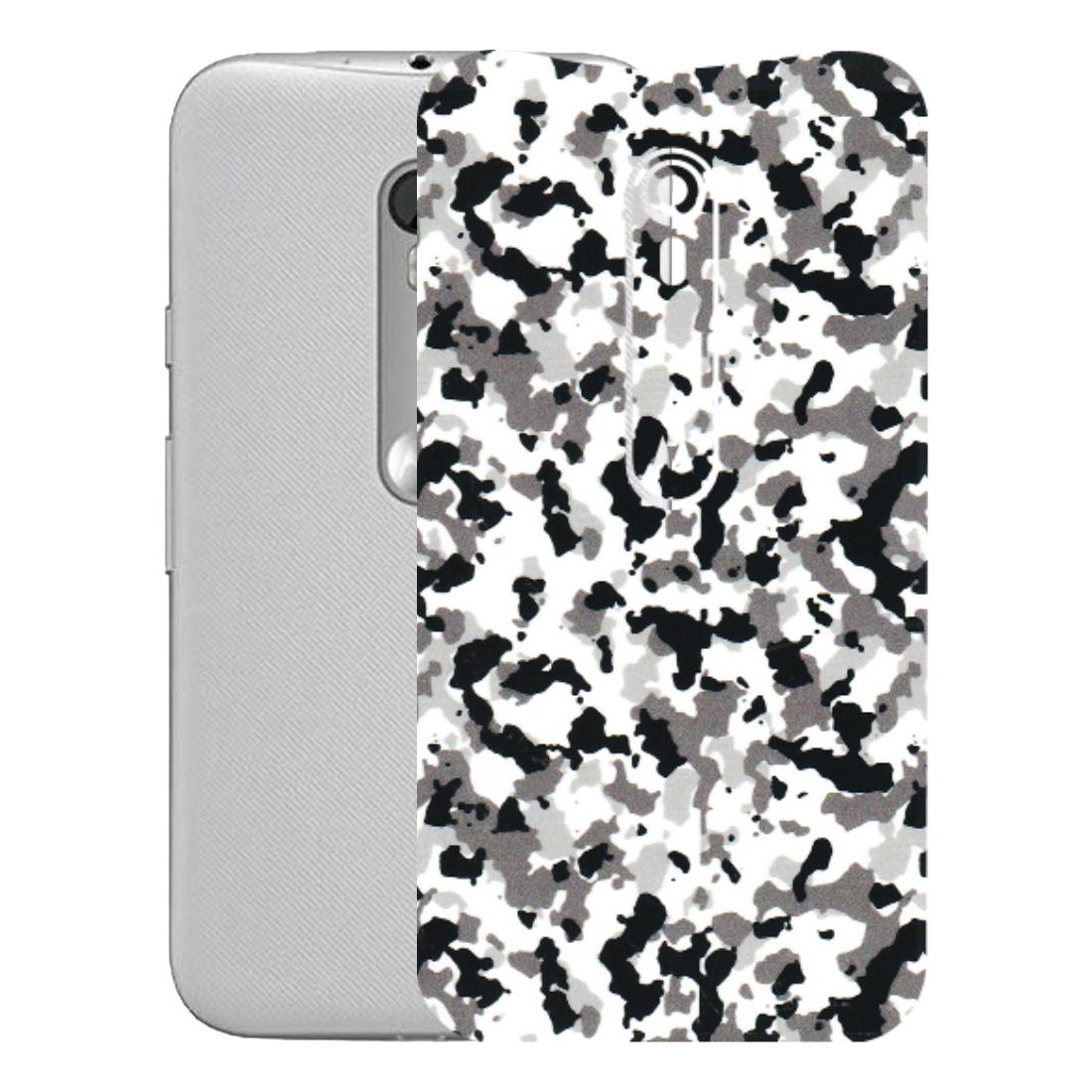 Motorola Phone Skins (All Models) - White Black Camouflage - 3D Embossed Finish (L-18) Motorola Moto G Turbo