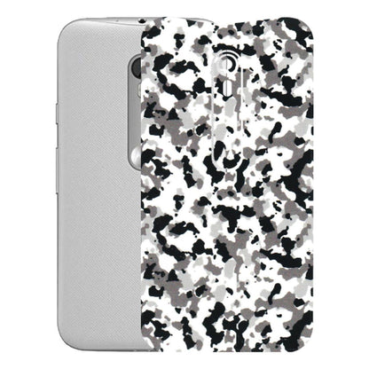 Motorola Phone Skins (All Models) - White Black Camouflage - 3D Embossed Finish (L-18) Motorola Moto G Turbo