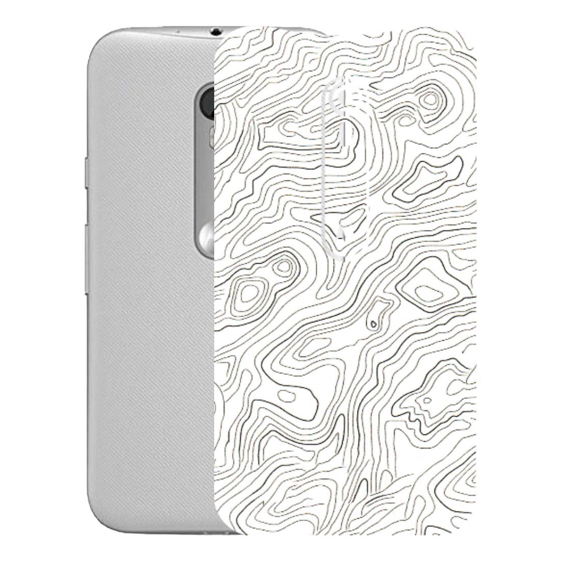 Motorola Phone Skins (All Models) - White Black Swirls - 3D Embossed Finish (L-219) Motorola Moto G Turbo