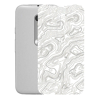 Motorola Phone Skins (All Models) - White Black Swirls - 3D Embossed Finish (L-219) Motorola Moto G Turbo