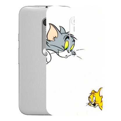 Motorola Phone Skins (All Models) - Cute Tom And Jerry - 3D Embossed Finish (L-220) Motorola Moto G Turbo