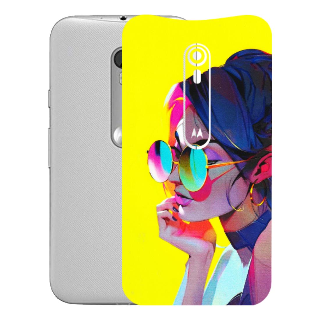 Motorola Phone Skins (All Models) - Bold Stylish Girl - 3D Embossed Finish (L-222) Motorola Moto G Turbo