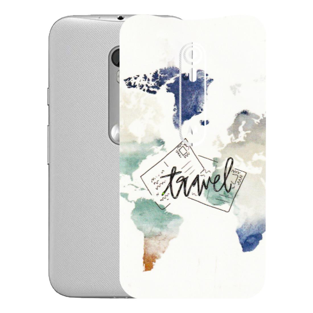 Motorola Phone Skins (All Models) - Travel The World - 3D Embossed Finish (L-232) Motorola Moto G Turbo