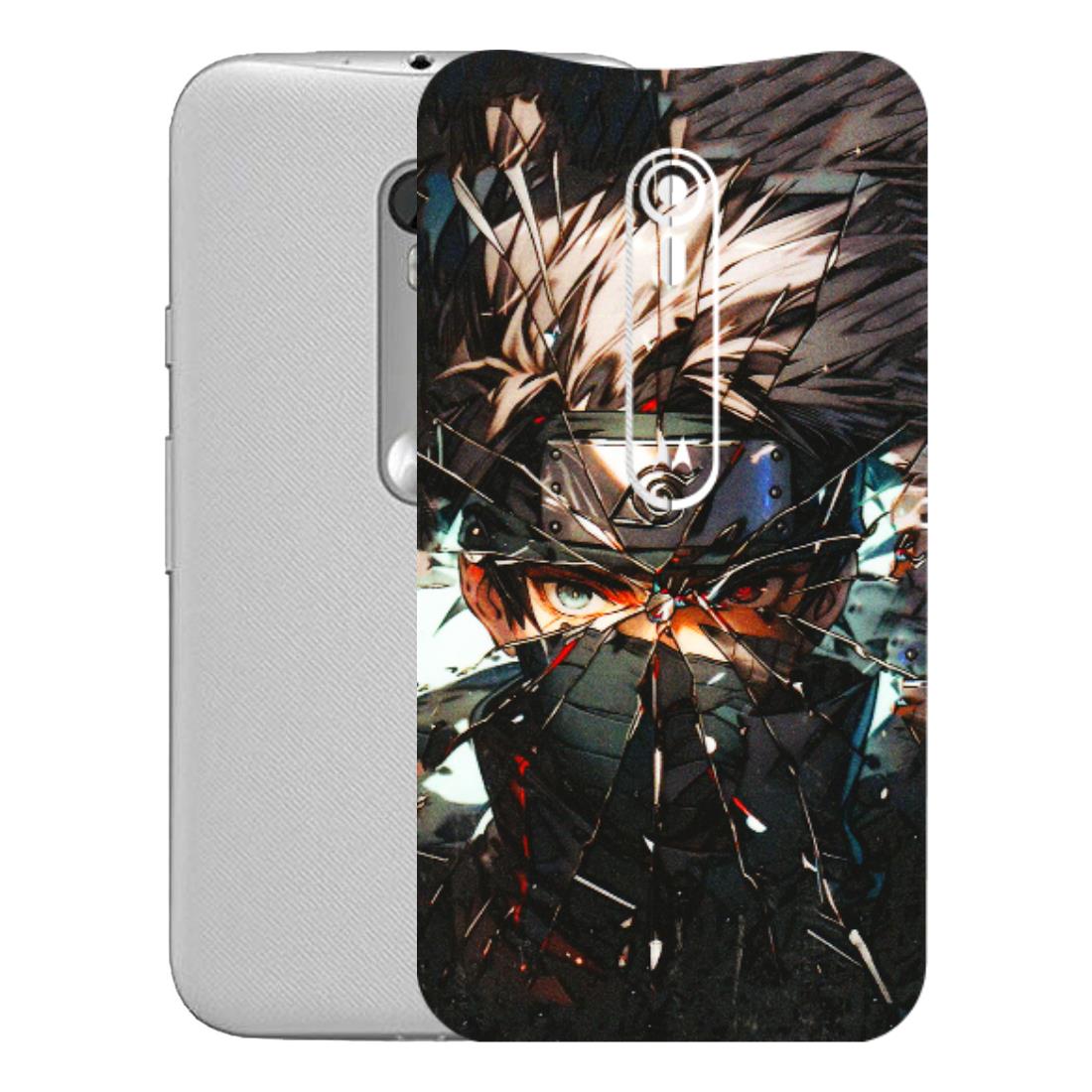Motorola Phone Skins (All Models) - Kakashi Shattered Glass Effect - 3D Embossed Finish (L-237) Motorola Moto G Turbo