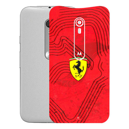 Motorola Phone Skins (All Models) - Red Ferrari Logo Stylish - 3D Embossed Finish (L-238) Motorola Moto G Turbo