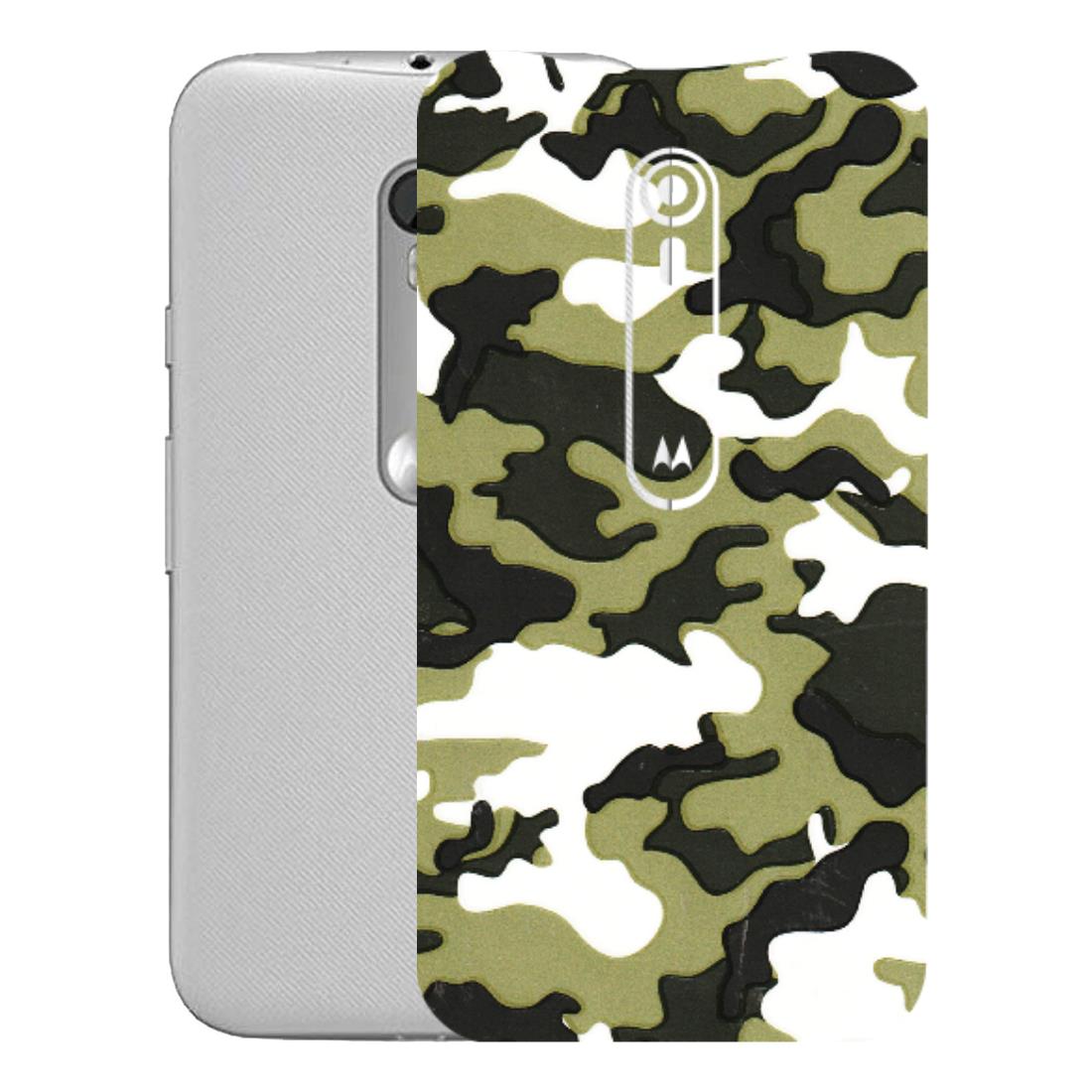 Motorola Phone Skins (All Models) - Camouflages White And Green - 3D Embossed Finish (L-243) Motorola Moto G Turbo
