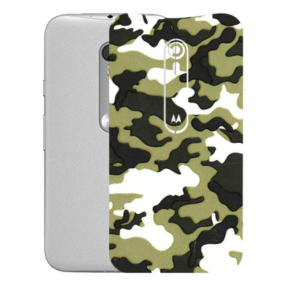 Motorola Phone Skins (All Models) - Camouflages White And Green - 3D Embossed Finish (L-243) Motorola Moto G Turbo