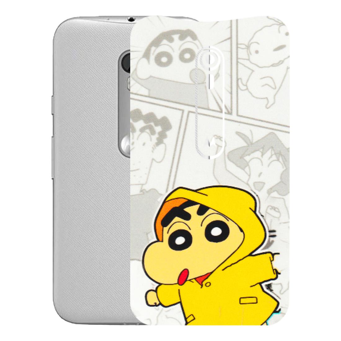 Motorola Phone Skins (All Models) - Yellow Shinchan Comic - 3D Embossed Finish (L-246) Motorola Moto G Turbo