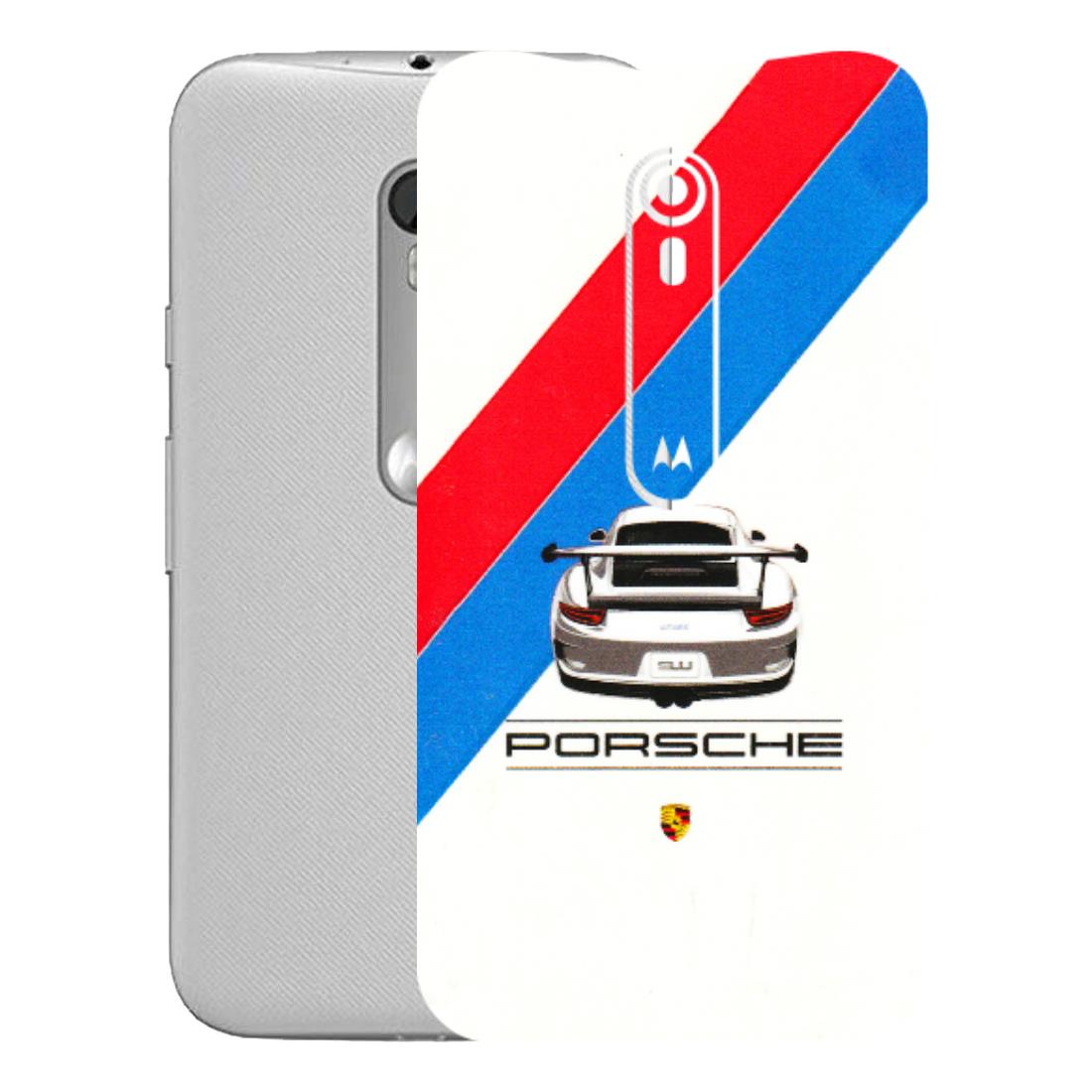 Motorola Phone Skins (All Models) - Porche Car Sober Logo - 3D Embossed Finish (L-248) Motorola Moto G Turbo