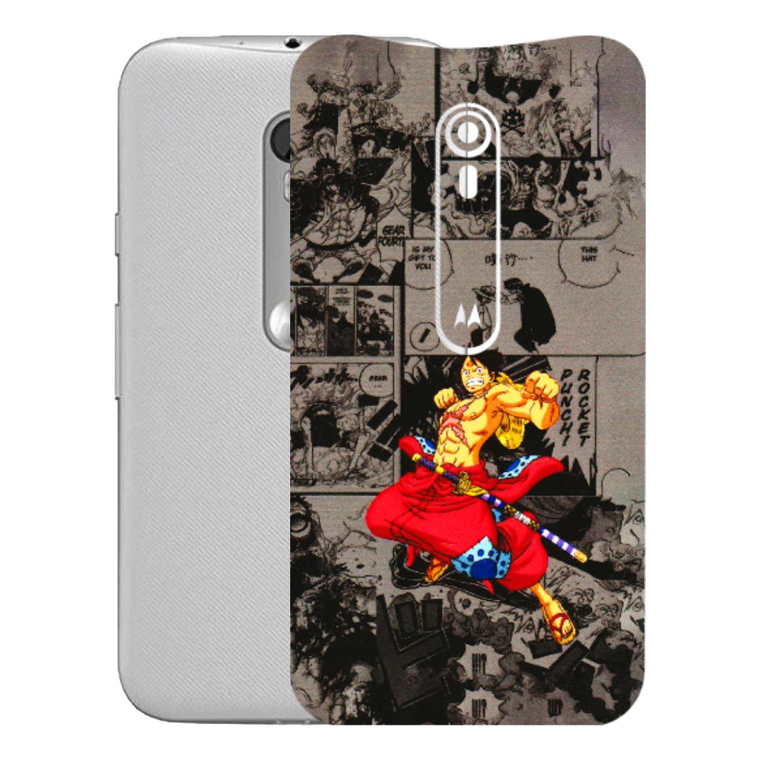 Motorola Phone Skins (All Models) - One Piece Rocket Punch Manga - 3D Embossed Finish (L-25) Motorola Moto G Turbo