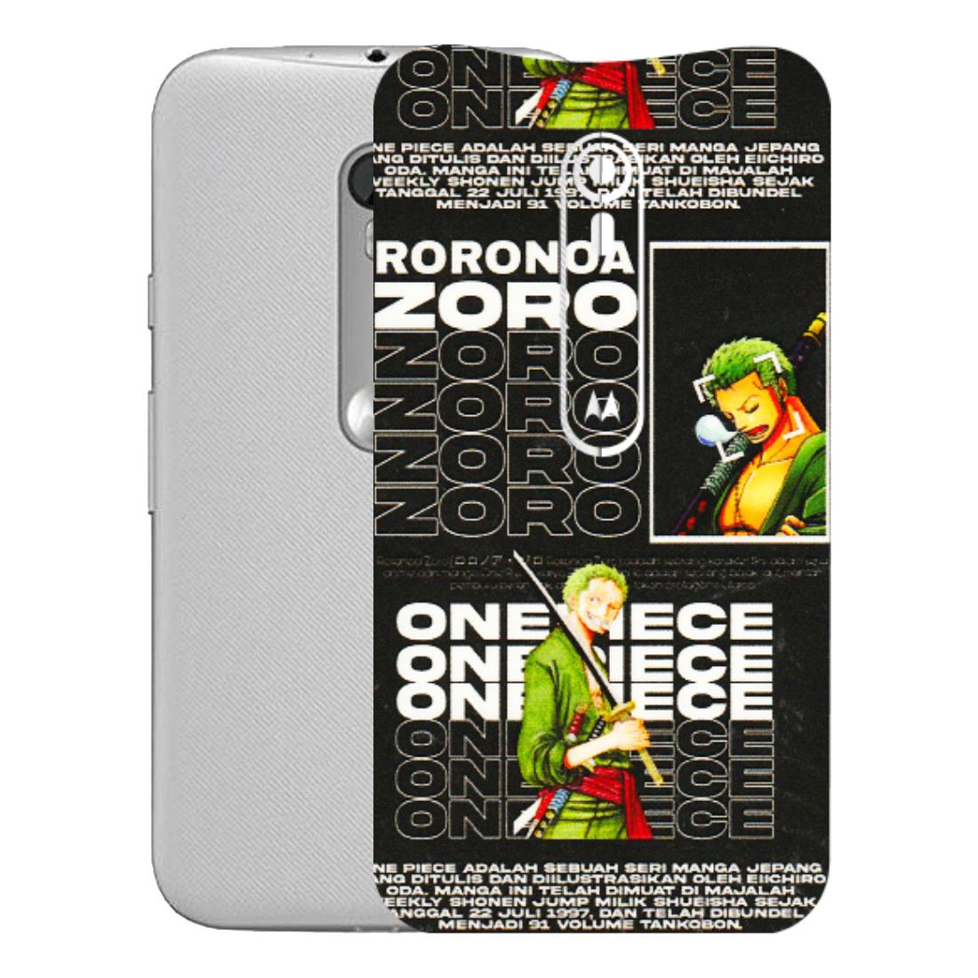 Motorola Phone Skins (All Models) - One Piece Zoro - 3D Embossed Finish (L-250) Motorola Moto G Turbo
