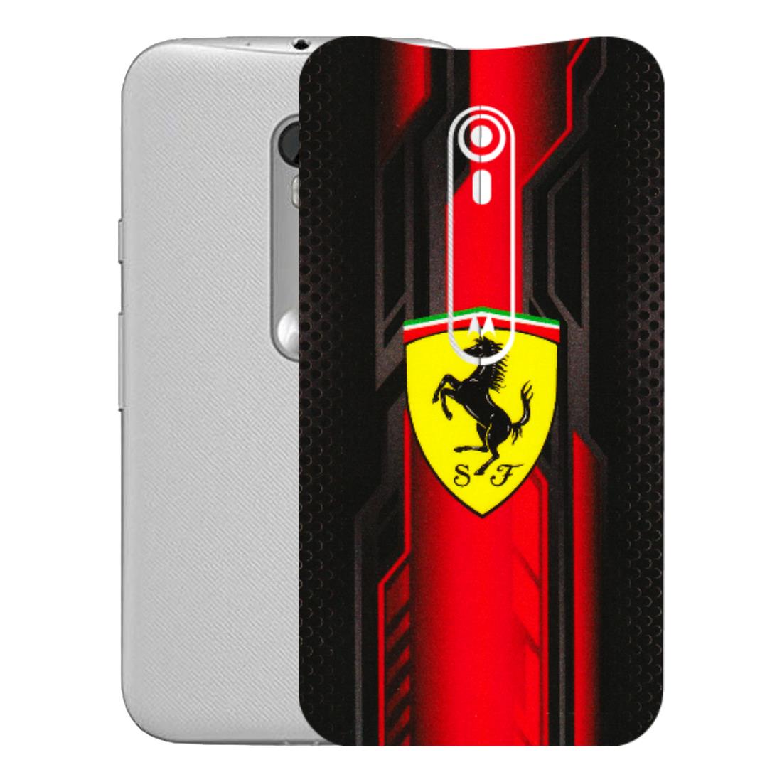 Motorola Phone Skins (All Models) - Black Ferrari Logo - 3D Embossed Finish (L-253) Motorola Moto G Turbo