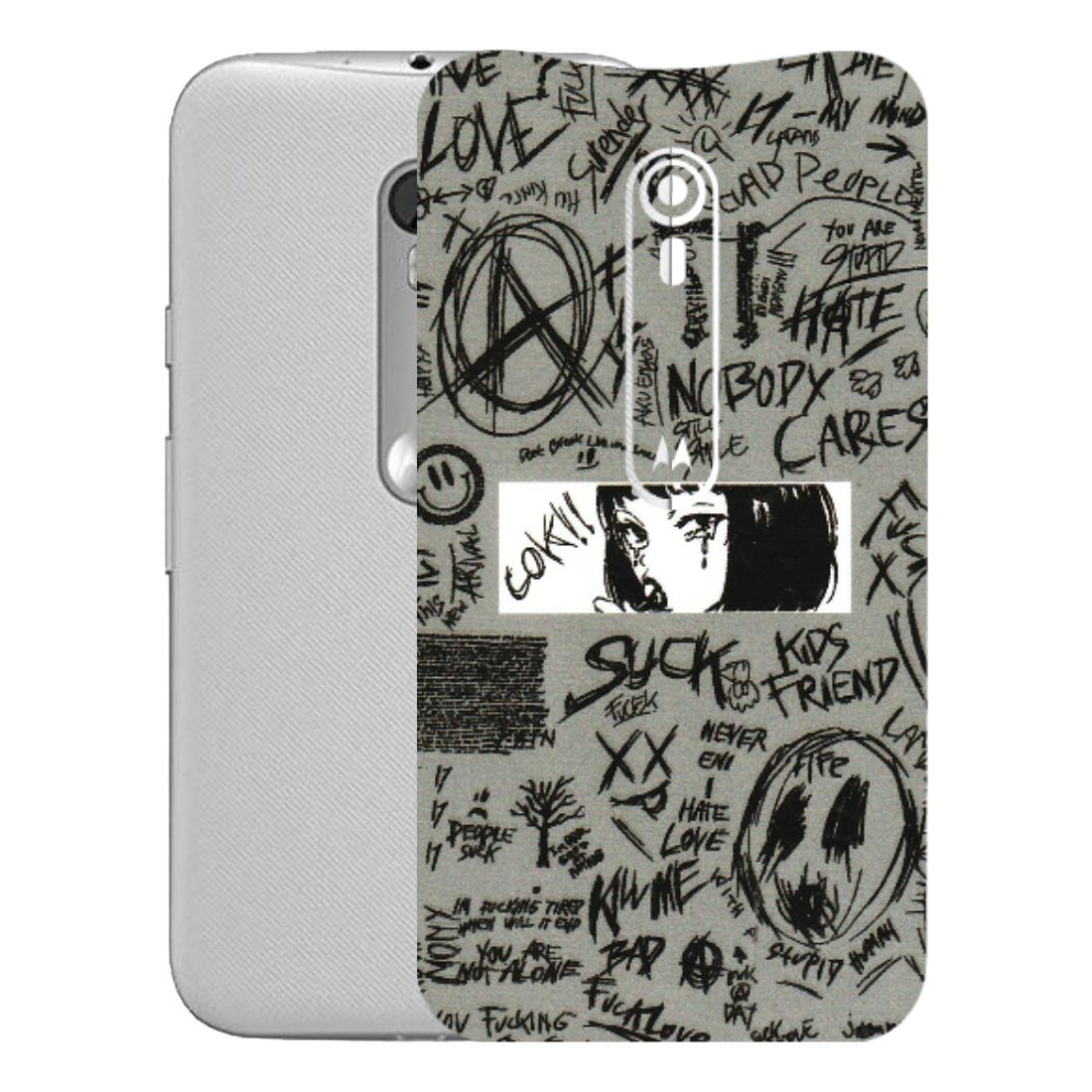 Motorola Phone Skins (All Models) - Never Have Love Anime - 3D Embossed Finish (L-260) Motorola Moto G Turbo