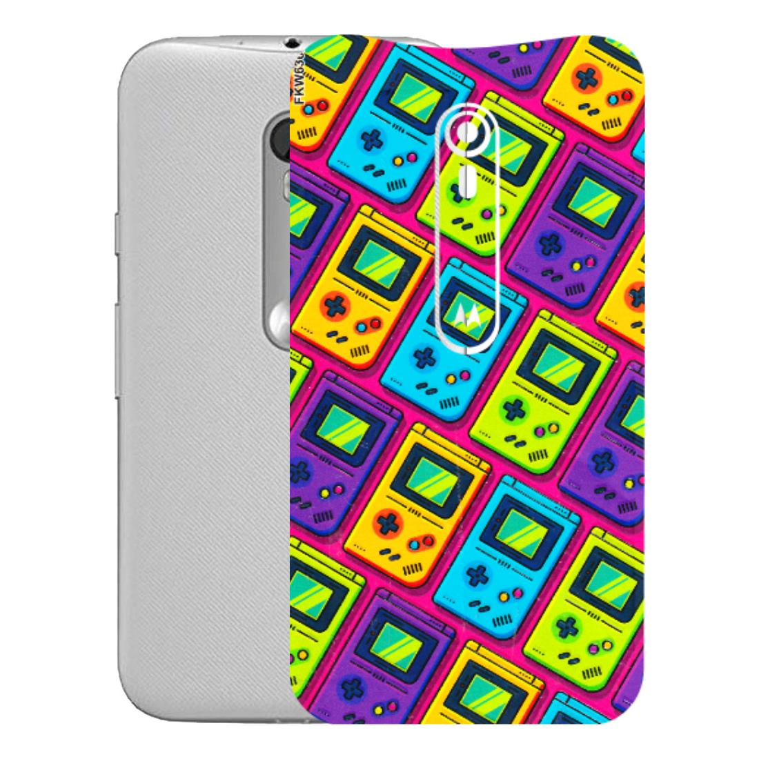 Motorola Phone Skins (All Models) - Gameboy Colourful - 3D Embossed Finish (L-266) Motorola Moto G Turbo