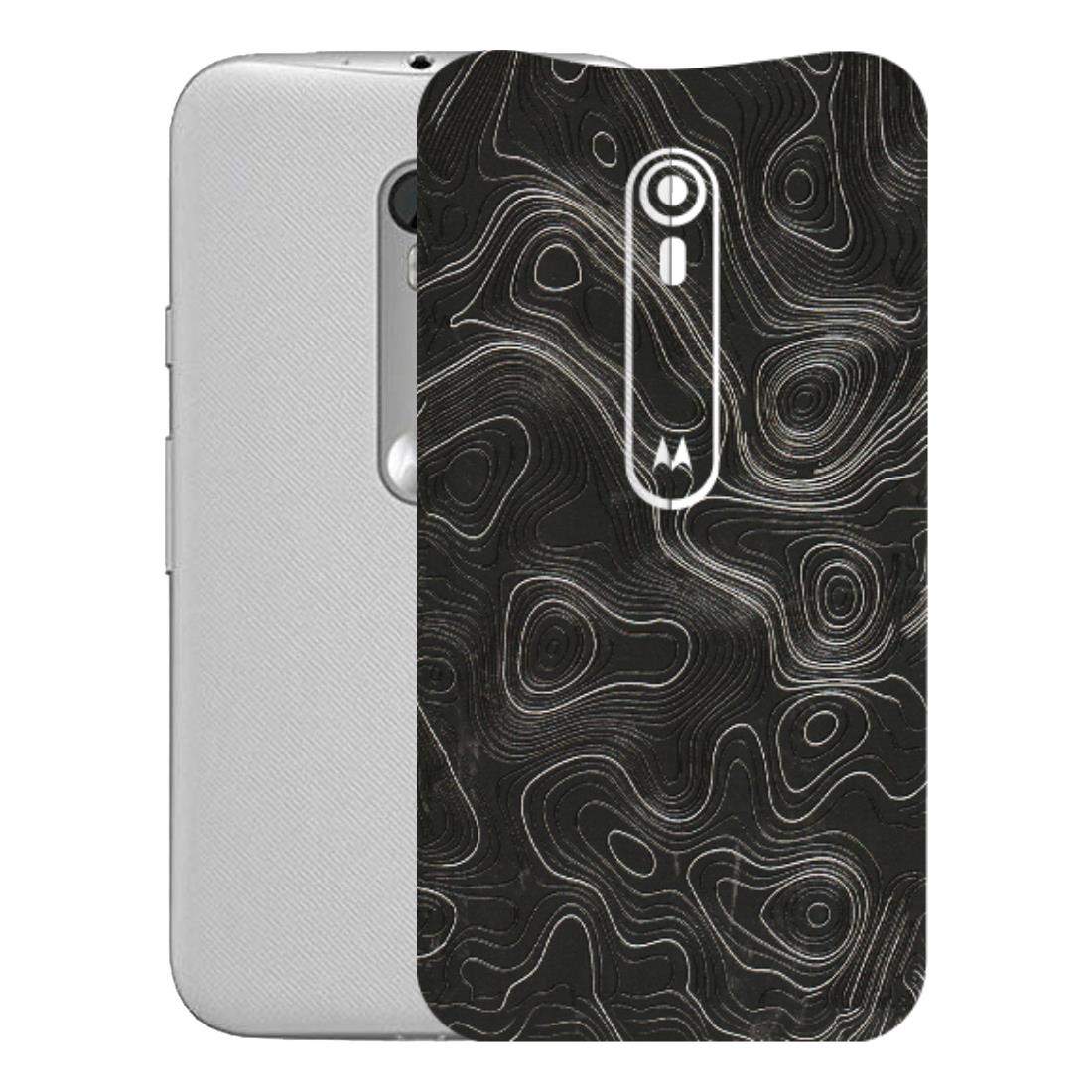 Motorola Phone Skins (All Models) - Abstract White Line Map - 3D Embossed Finish (L-269) Motorola Moto G Turbo