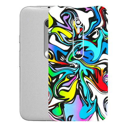 Motorola Phone Skins (All Models) - Abstract Colour Paints - 3D Embossed Finish (L-271) Motorola Moto G Turbo